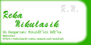 reka mikulasik business card